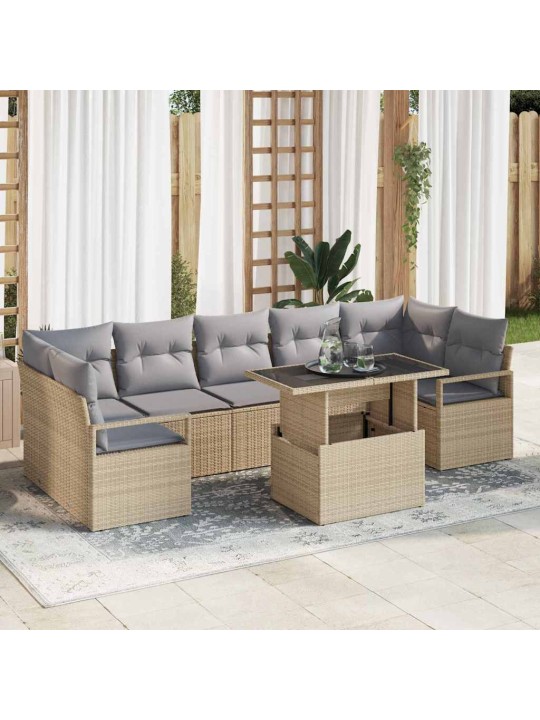 Aia diivanikomplekt 8 tk beež ja helehall 100 x 55 x 73 cm