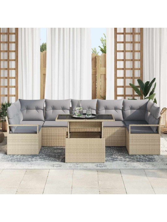 Aia diivanikomplekt 8 tk beež ja helehall 100 x 55 x 73 cm