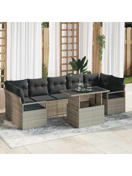 Aia diivanikomplekt padjaga 8 tk helehall 100 x 55 x 73 cm