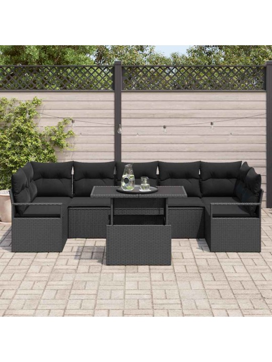 Aia diivanikomplekt padjaga 8 tk must 100 x 55 x 73 cm