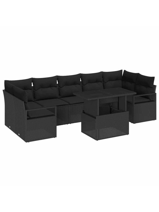 Aia diivanikomplekt padjaga 8 tk must 100 x 55 x 73 cm