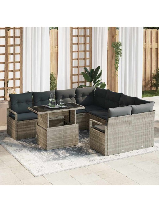 Aia diivanikomplekt padjaga 9 tk helehall 100 x 55 x 73 cm