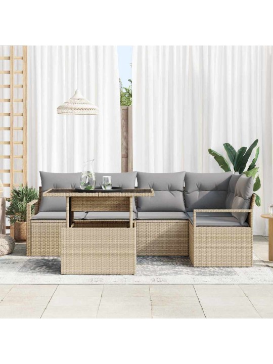Aia diivanikomplekt 6 tk beež ja helehall 100 x 55 x 73 cm