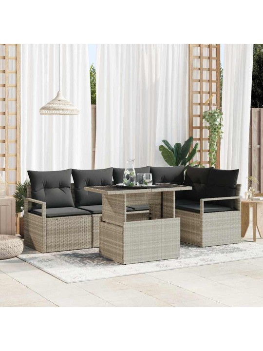 Aia diivanikomplekt padjaga 6 tk helehall 100 x 55 x 73 cm