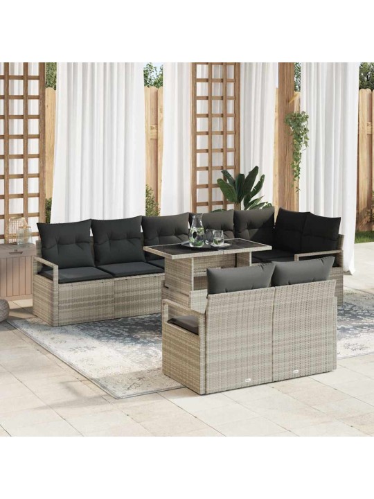 Aia diivanikomplekt padjaga 9 tk helehall 100 x 55 x 73 cm