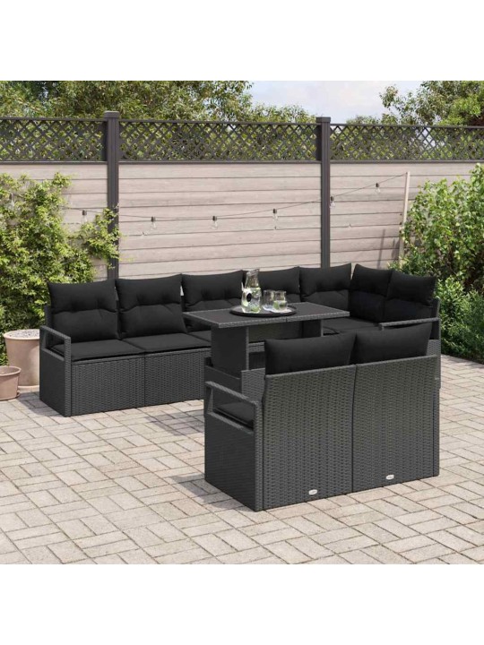 Aia diivanikomplekt padjaga 9 tk must 100 x 55 x 73 cm
