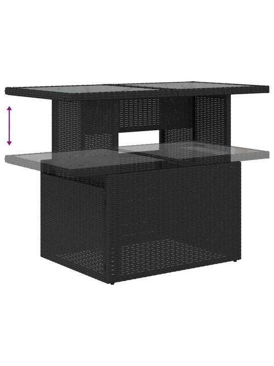 Aia diivanikomplekt 9 tk must polü rattan, pulberkattega teras
