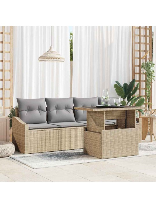 Aia diivanikomplekt 5 tk beež ja helehall 100 x 55 x 73 cm