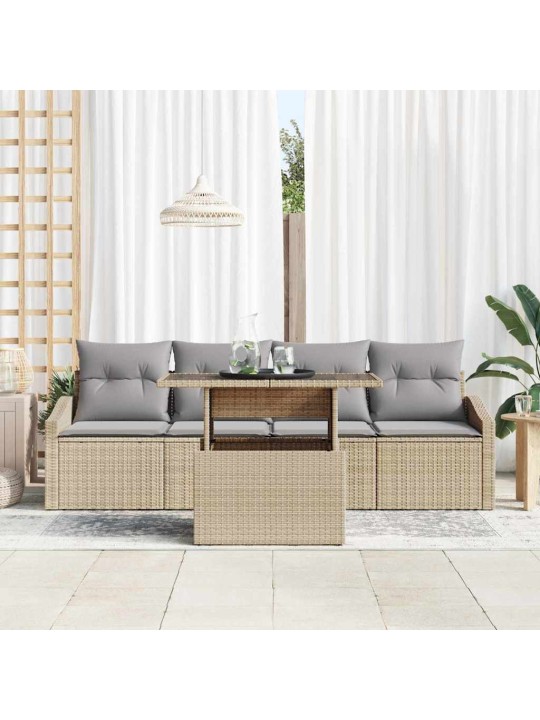Aia diivanikomplekt 5 tk beež ja helehall 100 x 55 x 73 cm