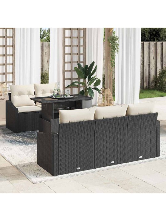 Aia diivanikomplekt 6 tk must ja kreemjas 100 x 55 x 73 cm