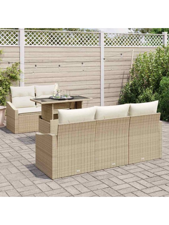 Aia diivanikomplekt 6 tk beež ja kreemjas 100 x 55 x 73 cm