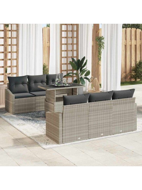 Aia diivanikomplekt padjaga 7 tk helehall 100 x 55 x 73 cm