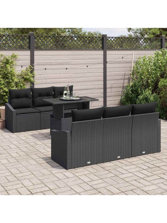 Aia diivanikomplekt padjaga 7 tk must 100 x 55 x 73 cm