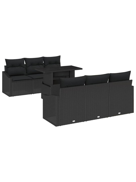 Aia diivanikomplekt padjaga 7 tk must 100 x 55 x 73 cm