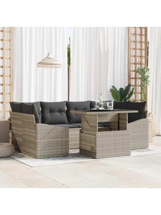 Aia diivanikomplekt padjaga 7 tk helehall 100 x 55 x 73 cm