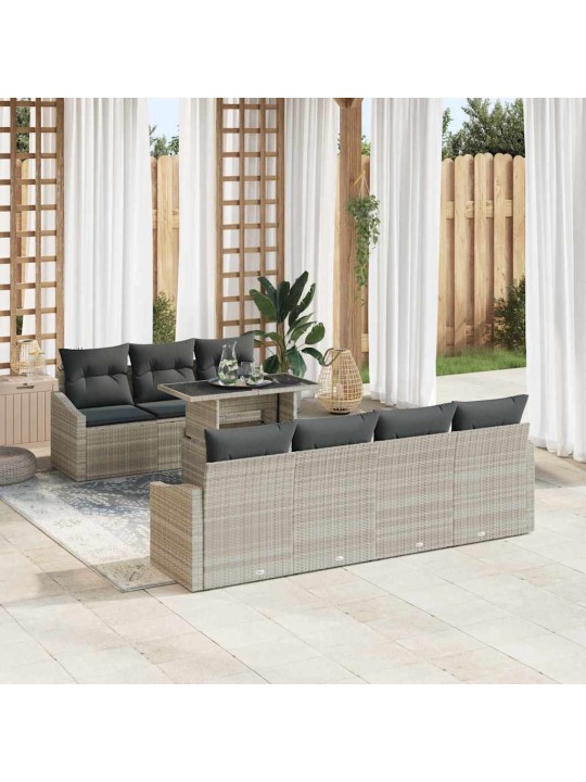 Aia diivanikomplekt padjaga 8 tk helehall 100 x 55 x 73 cm