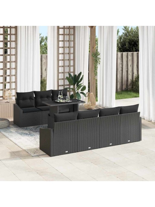 Aia diivanikomplekt padjaga 8 tk must 100 x 55 x 73 cm