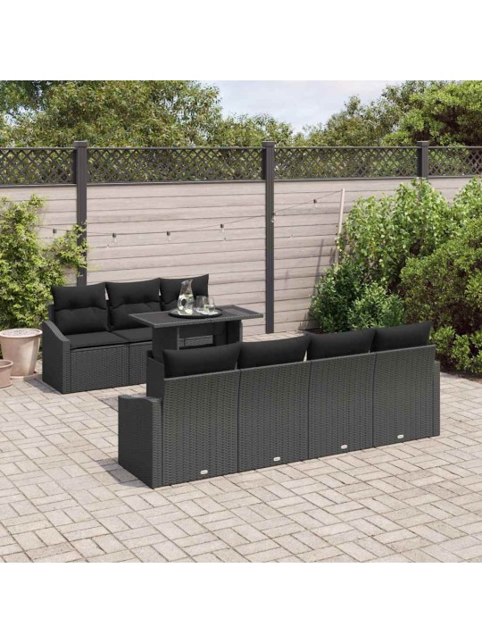 Aia diivanikomplekt padjaga 8 tk must 100 x 55 x 73 cm