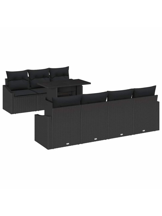 Aia diivanikomplekt padjaga 8 tk must 100 x 55 x 73 cm