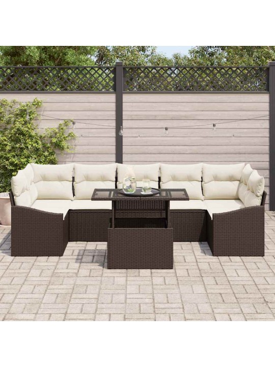 Aia diivanikomplekt 8 tk pruun ja kreemjas 100 x 55 x 73 cm
