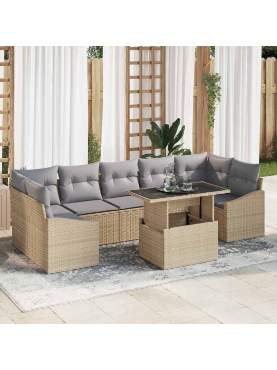 Aia diivanikomplekt 8 tk beež ja helehall 100 x 55 x 73 cm