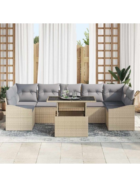 Aia diivanikomplekt 8 tk beež ja helehall 100 x 55 x 73 cm