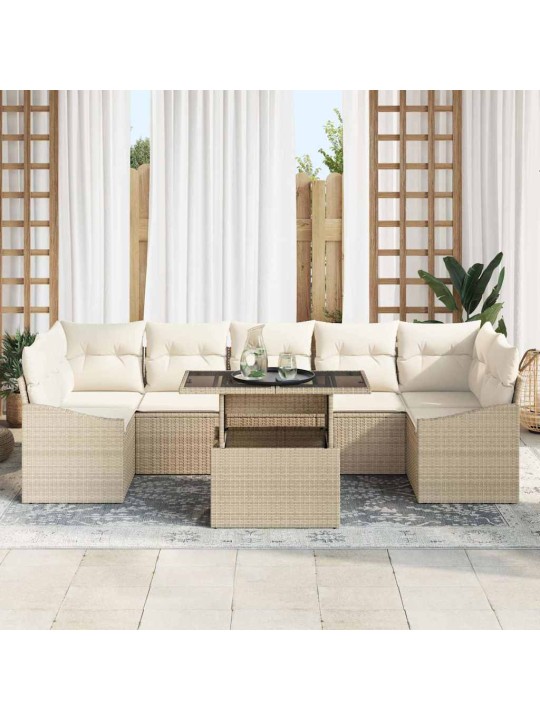 Aia diivanikomplekt 8 tk beež ja kreemjas 100 x 55 x 73 cm