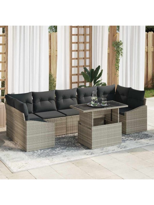 Aia diivanikomplekt padjaga 8 tk helehall 100 x 55 x 73 cm