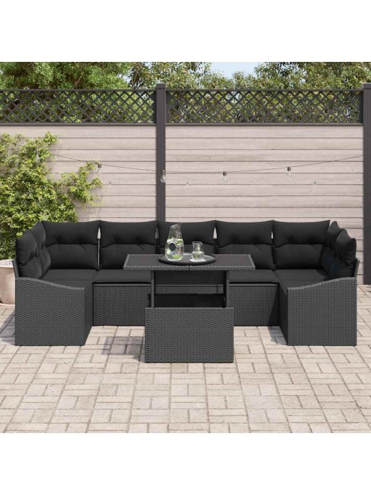 Aia diivanikomplekt padjaga 8 tk must 100 x 55 x 73 cm