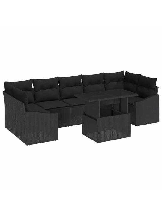 Aia diivanikomplekt padjaga 8 tk must 100 x 55 x 73 cm