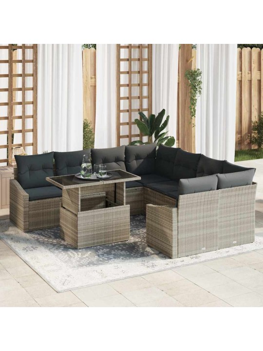 Aia diivanikomplekt padjaga 9 tk helehall 100 x 55 x 73 cm