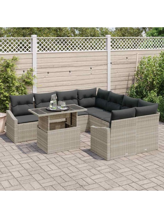 Aia diivanikomplekt padjaga 9 tk helehall 100 x 55 x 73 cm