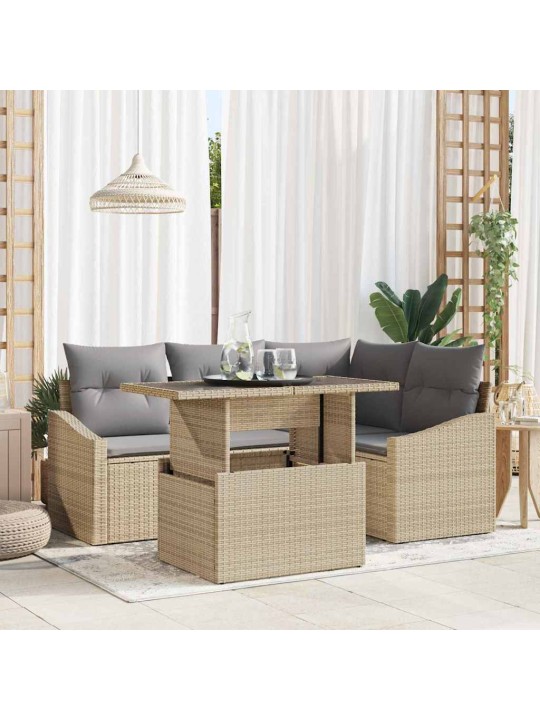 Aia diivanikomplekt 5 tk beež ja helehall 100 x 55 x 73 cm