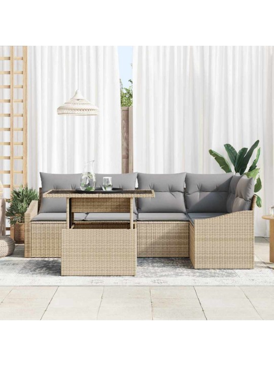 Aia diivanikomplekt 6 tk beež ja helehall 100 x 55 x 73 cm