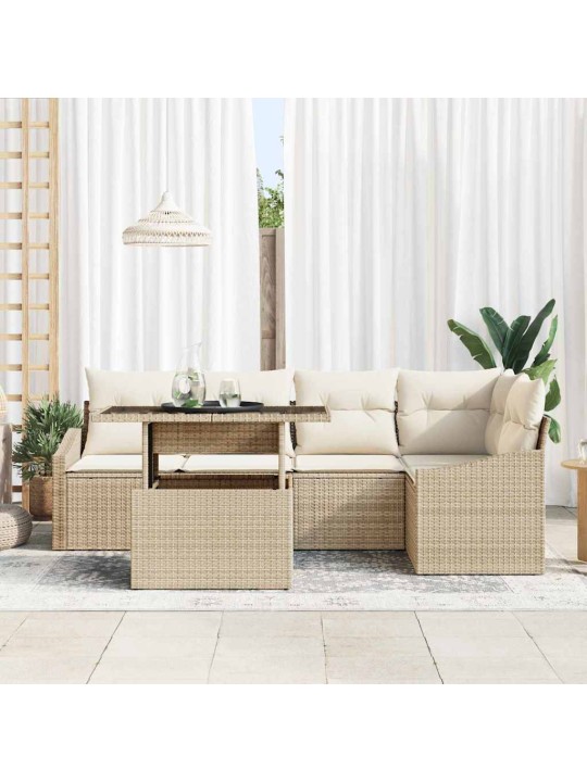 Aia diivanikomplekt 6 tk beež ja kreemjas 100 x 55 x 73 cm