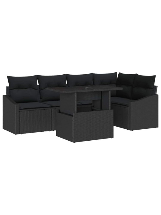 Aia diivanikomplekt padjaga 6 tk must 100 x 55 x 73 cm
