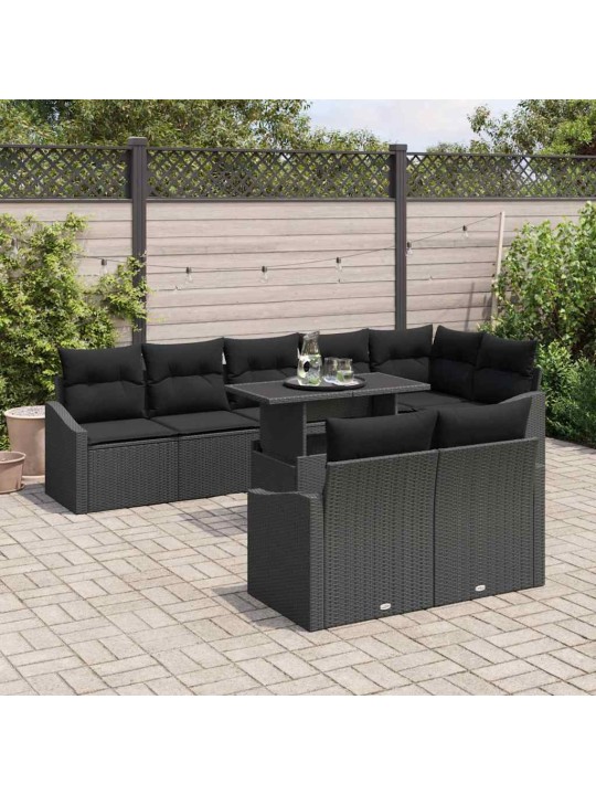 Aia diivanikomplekt padjaga 9 tk must 100 x 55 x 73 cm