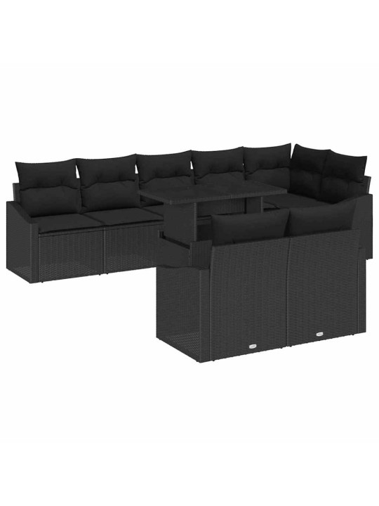 Aia diivanikomplekt padjaga 9 tk must 100 x 55 x 73 cm