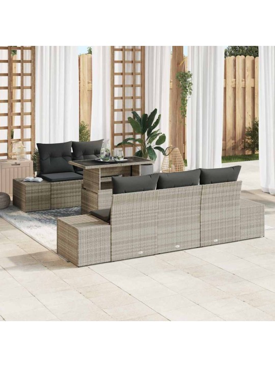 Aia diivanikomplekt padjaga 6 tk helehall 100 x 55 x 73 cm
