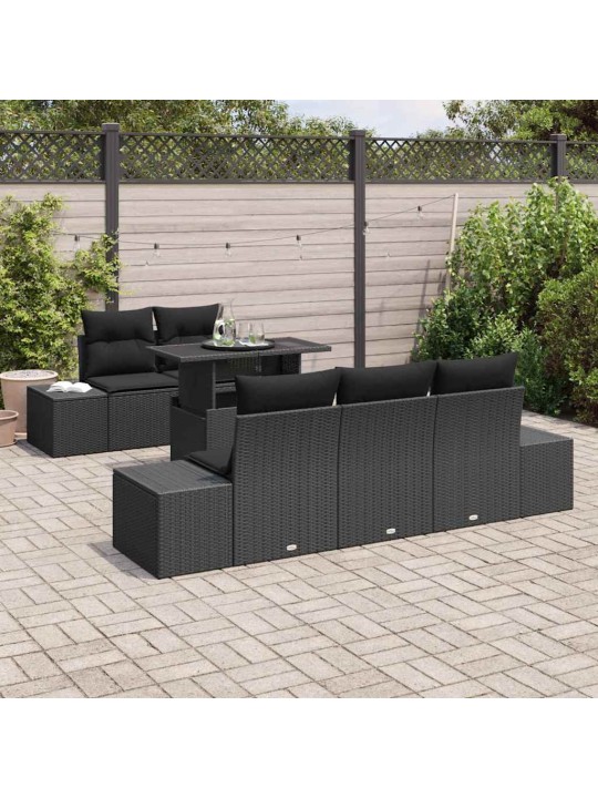 Aia diivanikomplekt padjaga 6 tk must 100 x 55 x 73 cm