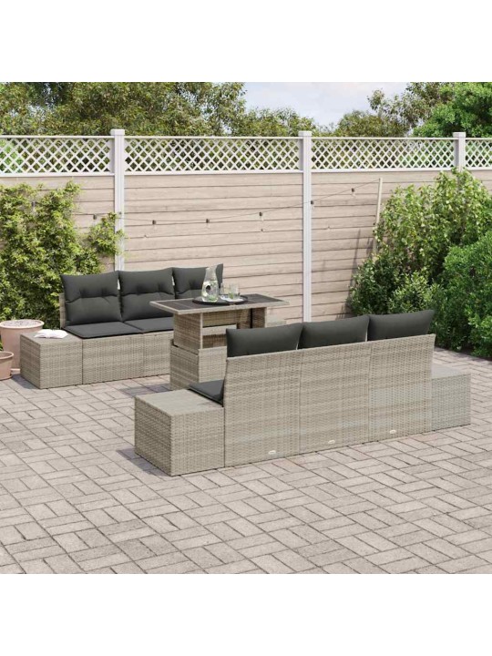 Aia diivanikomplekt padjaga 7 tk helehall 100 x 55 x 73 cm