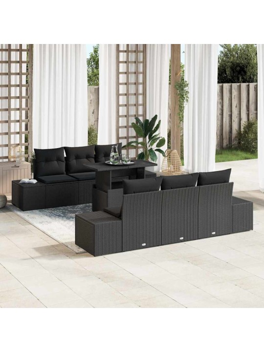 Aia diivanikomplekt padjaga 7 tk must 100 x 55 x 73 cm