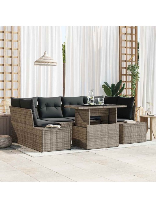 Aia diivanikomplekt padjaga 7 tk hall 100 x 55 x 73 cm