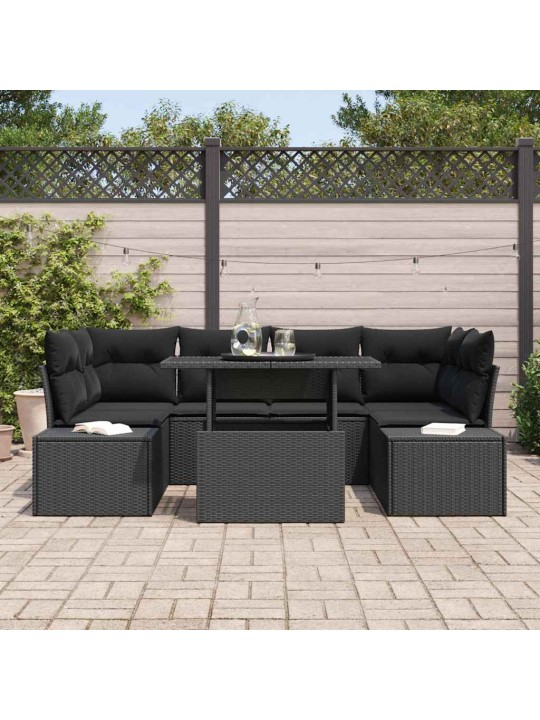 Aia diivanikomplekt padjaga 7 tk must 100 x 55 x 73 cm