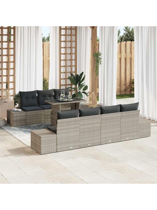 Aia diivanikomplekt padjaga 8 tk helehall 100 x 55 x 73 cm