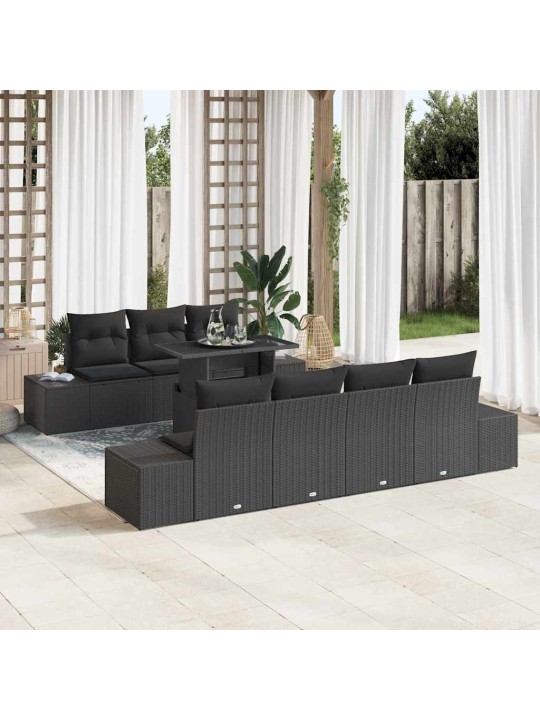 Aia diivanikomplekt padjaga 8 tk must 100 x 55 x 73 cm
