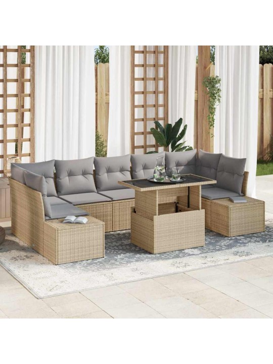 Aia diivanikomplekt 8 tk beež ja helehall 100 x 55 x 73 cm
