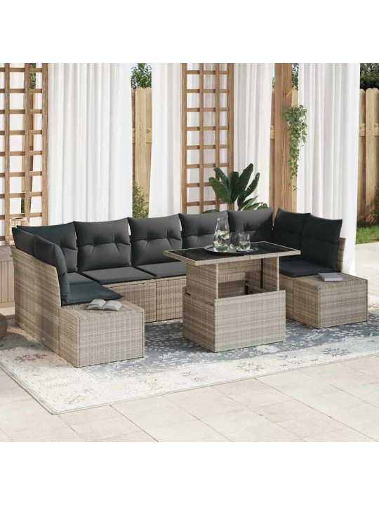 Aia diivanikomplekt padjaga 8 tk helehall 100 x 55 x 73 cm