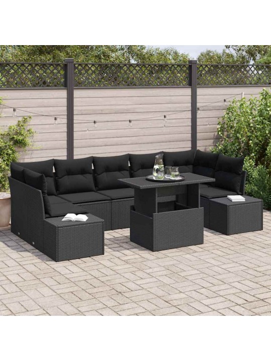 Aia diivanikomplekt padjaga 8 tk must 100 x 55 x 73 cm
