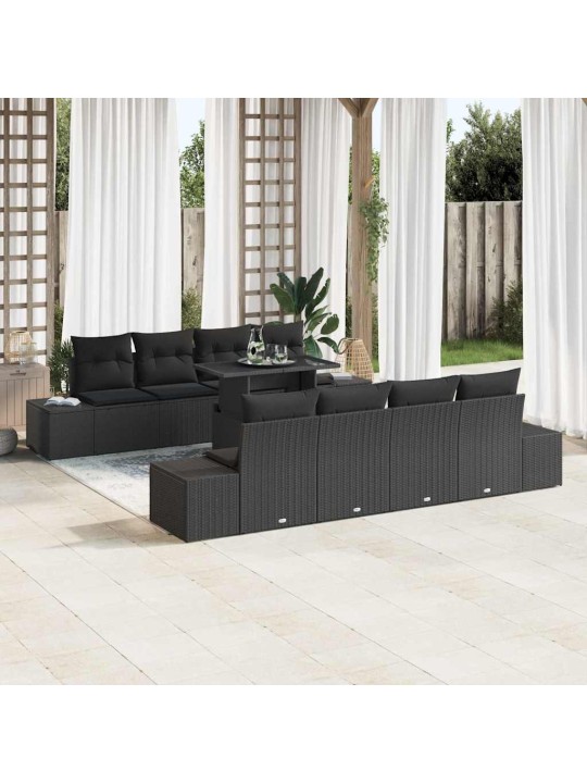 Aia diivanikomplekt padjaga 7 tk must 100 x 55 x 73 cm